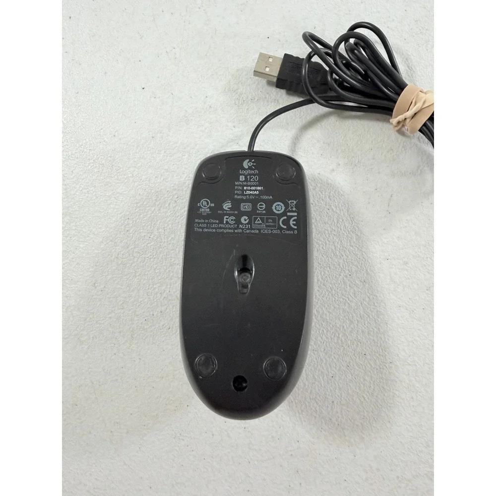Snap-On‎ Tools Logitech Black Wired USB Computer Laptop Mouse TESTED WORKING